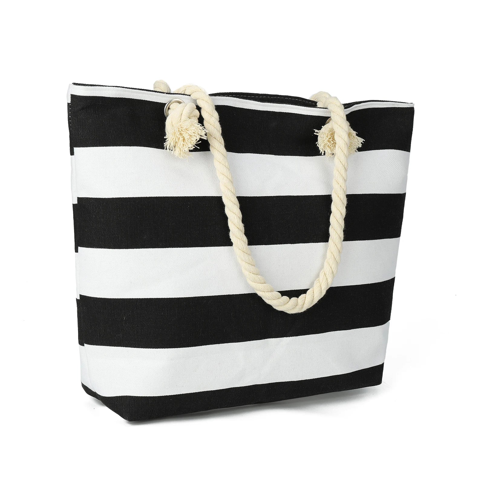 LARGE STRIPED BEACH BAG