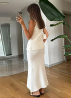 KNIT WAISTCOAT & MIDI SKIRT SET SOLELII