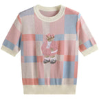 EUROPEAN STYLE LUXURY BEAR KNIT SHORT SLEEVE TOP Test