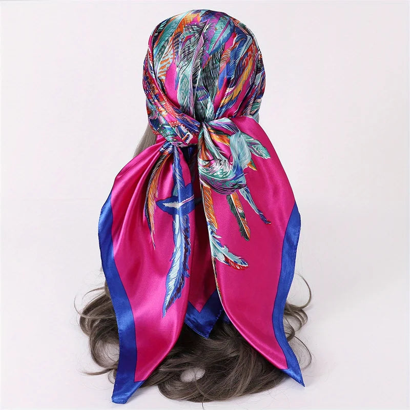 SATIN PRINT SQUARE SCARF