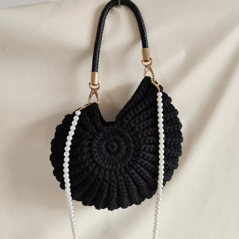 CREATIVE CONCH SHAPE CROCHET SHOULDER BAG