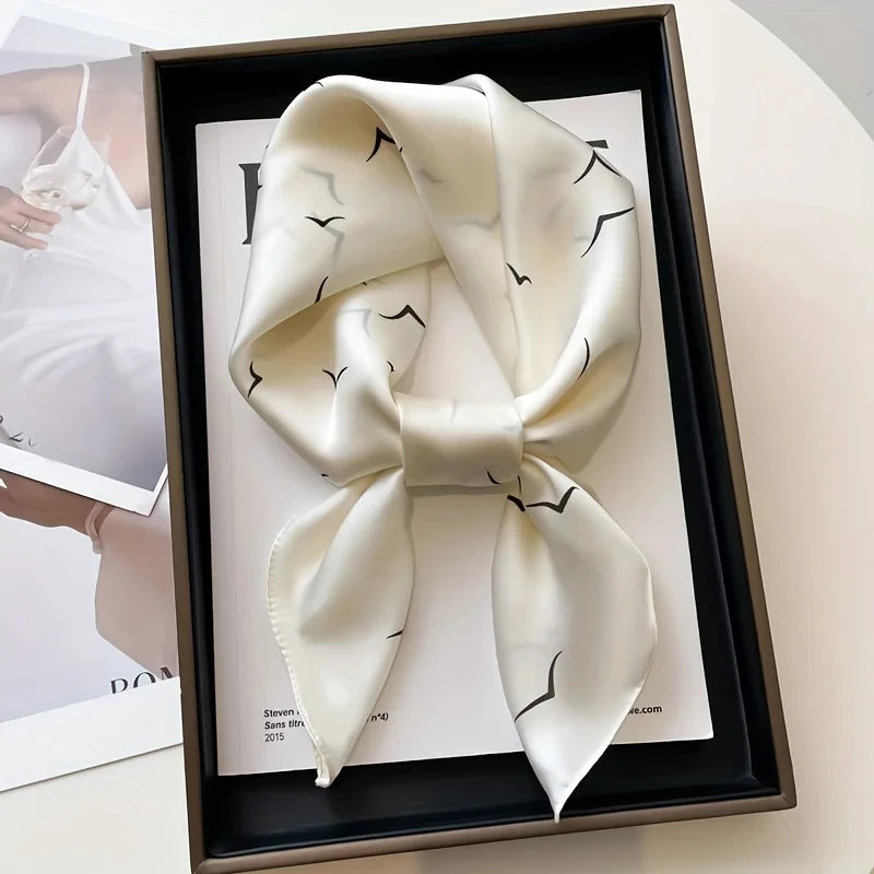 NORDIC STYLE FAUX SILK SQUARE SCARF