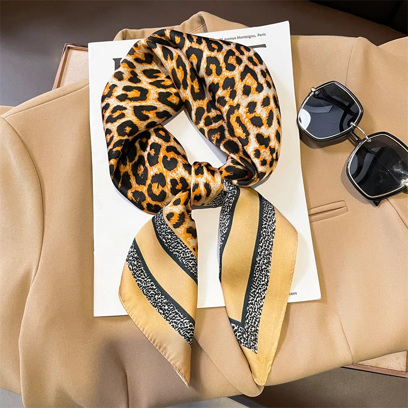 LUXURY PLAID SILK-LIKE SQUARE SCARF