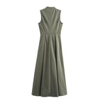 WOMEN'S SLEEVELESS PLEATED BODYCON DRESS SOLELII