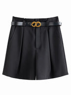 MINIMALIST HIGH WAIST CASUAL WHITE SHORTS Test