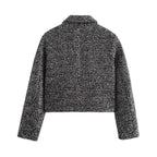 WOMEN’S TEXTURED SHORT JACKET WITH PEARL DETAILS SOLELII
