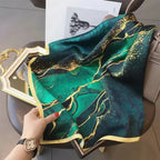 WOMEN'S SILK-LIKE SQUARE SCARF SOLELII
