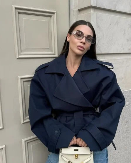 WOMEN'S CROPPED TRENCH COAT