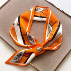 SATIN SILK PRINT NECKERCHIEF SCARF Test