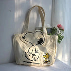 SNOOPY PRINT CANVAS CROSSBODY BAG SOLELII
