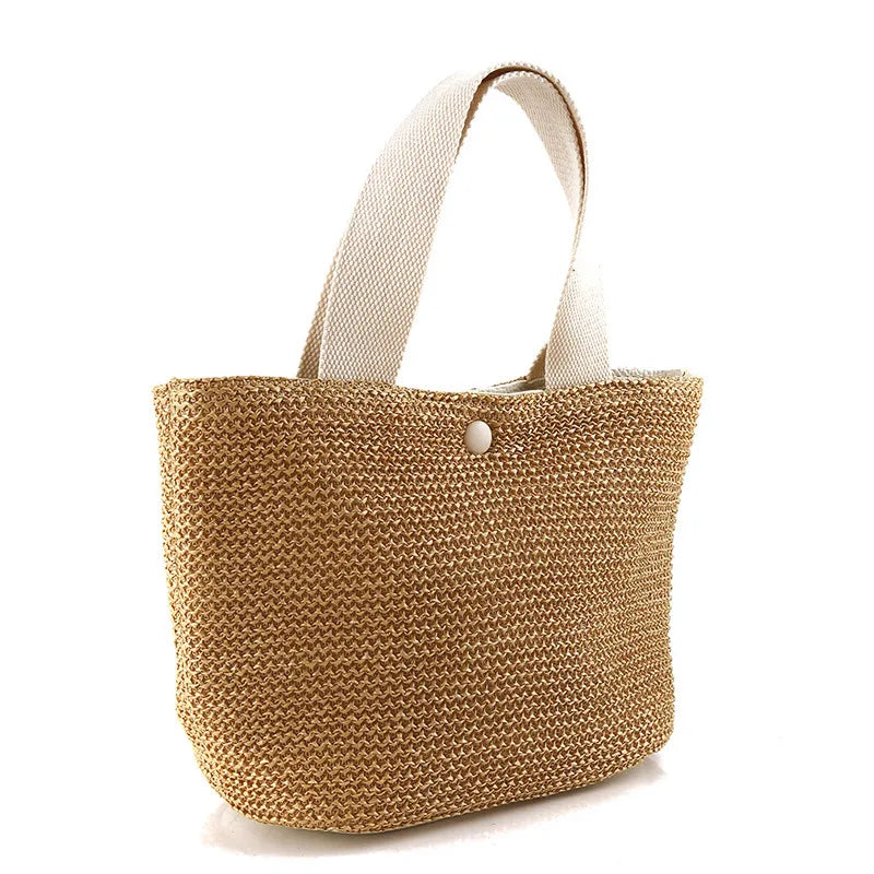 WOVEN STRAW BUCKET MESSENGER BAG