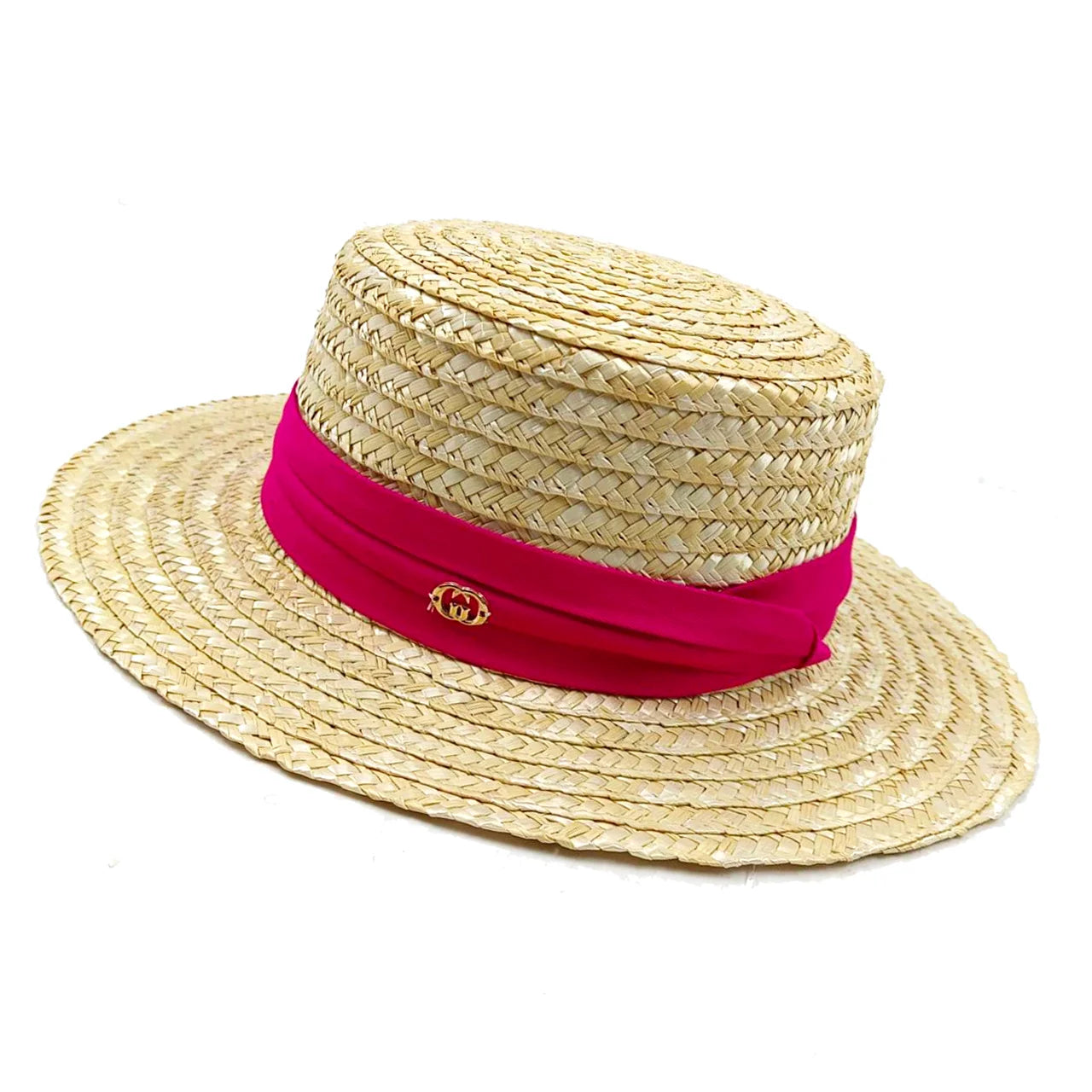 STRAW HAT WITH LACE BAND AND WIDE BRIM