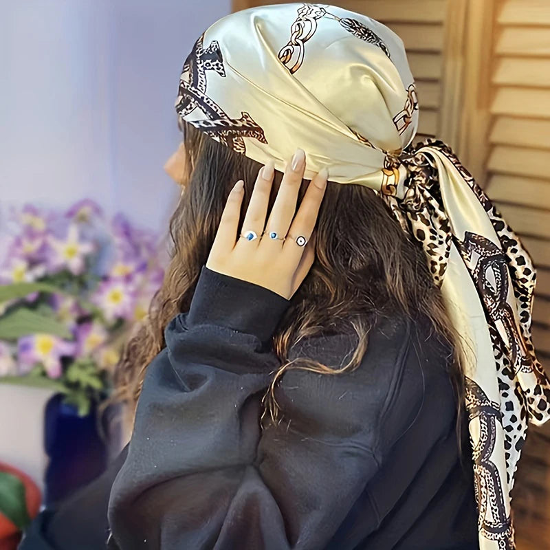 SATIN PRINT SQUARE SCARF