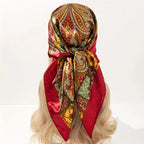 SATIN PRINT MULTIFUNCTIONAL SQUARE SCARF Test