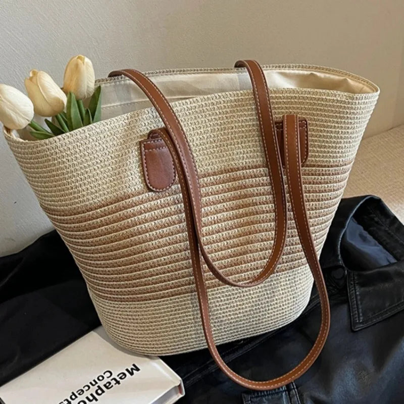 SUMMER STRAW SHOULDER BAG