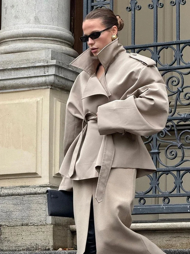 WOMEN'S CROPPED TRENCH COAT