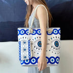 LARGE POLYESTER GREEK EYE BEACH BAG SOLELII
