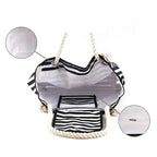 STRIPED BEACH BAG, FOLDABLE, LIGHTWEIGHT AND WATER RESISTANT SOLELII