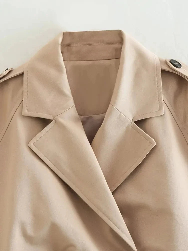 CROPPED DOUBLE-BREASTED TRENCH JACKET