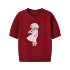 EUROPEAN STYLE LUXURY BEAR KNIT SHORT SLEEVE TOP Test