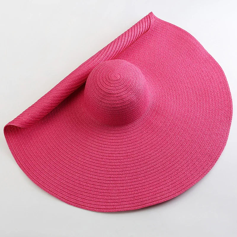 WIDE-BRIMMED STRAW SUN HAT