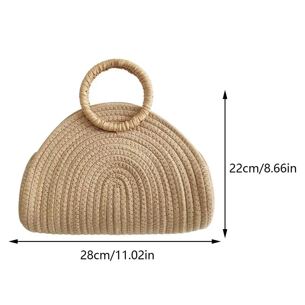 COTTON ROPE WOVEN CIRCULAR PURSE