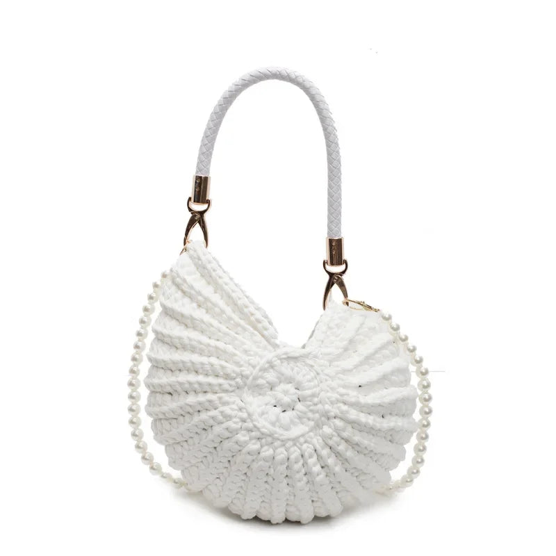 CREATIVE CONCH SHAPE CROCHET SHOULDER BAG