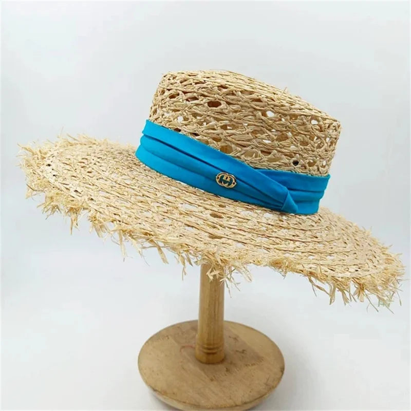 SUMMER STRAW HAT FLAT TOP