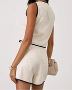 WOMEN'S COTTON SET WITH CROP TOP AND SHORTS SOLELII