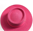 WOMEN’S STRAW SUN HAT WITH FLAT BRIM & RIBBON Test