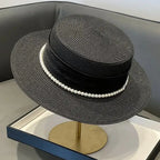 PANAMA HAT WITH PEARLS WIDE BRIM ANTI-UV Test