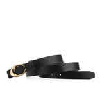 WOMEN’S THIN LEATHER BELT WITH MOON BUCKLE SOLELII
