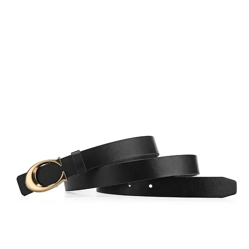 MOON BUTTON MULTI-COLOR THIN BELT