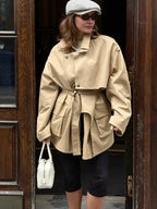 KHAKI TRENCH COAT WITH BELT SOLELII