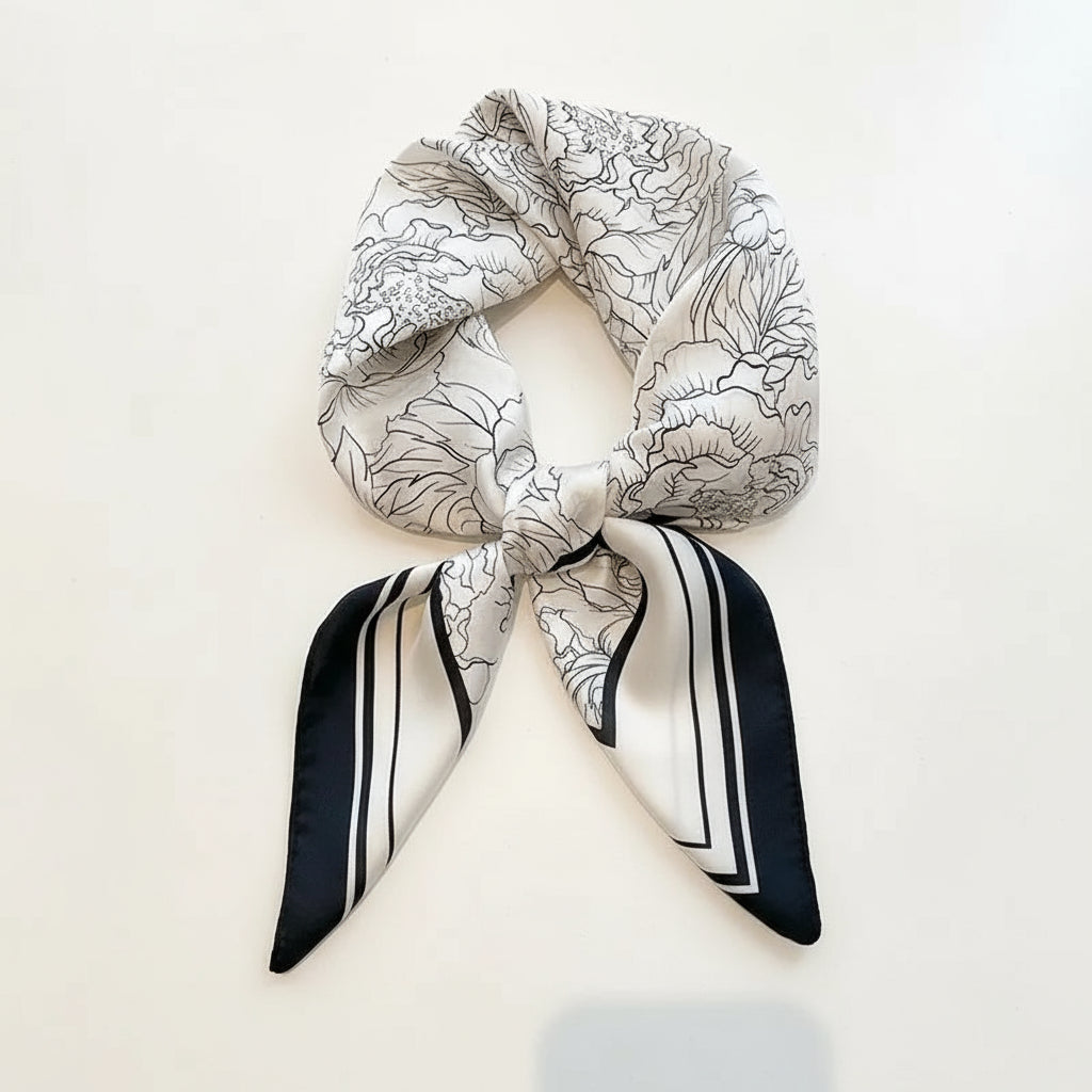 LUXURY PRINT SILK SQUARE SCARF Test