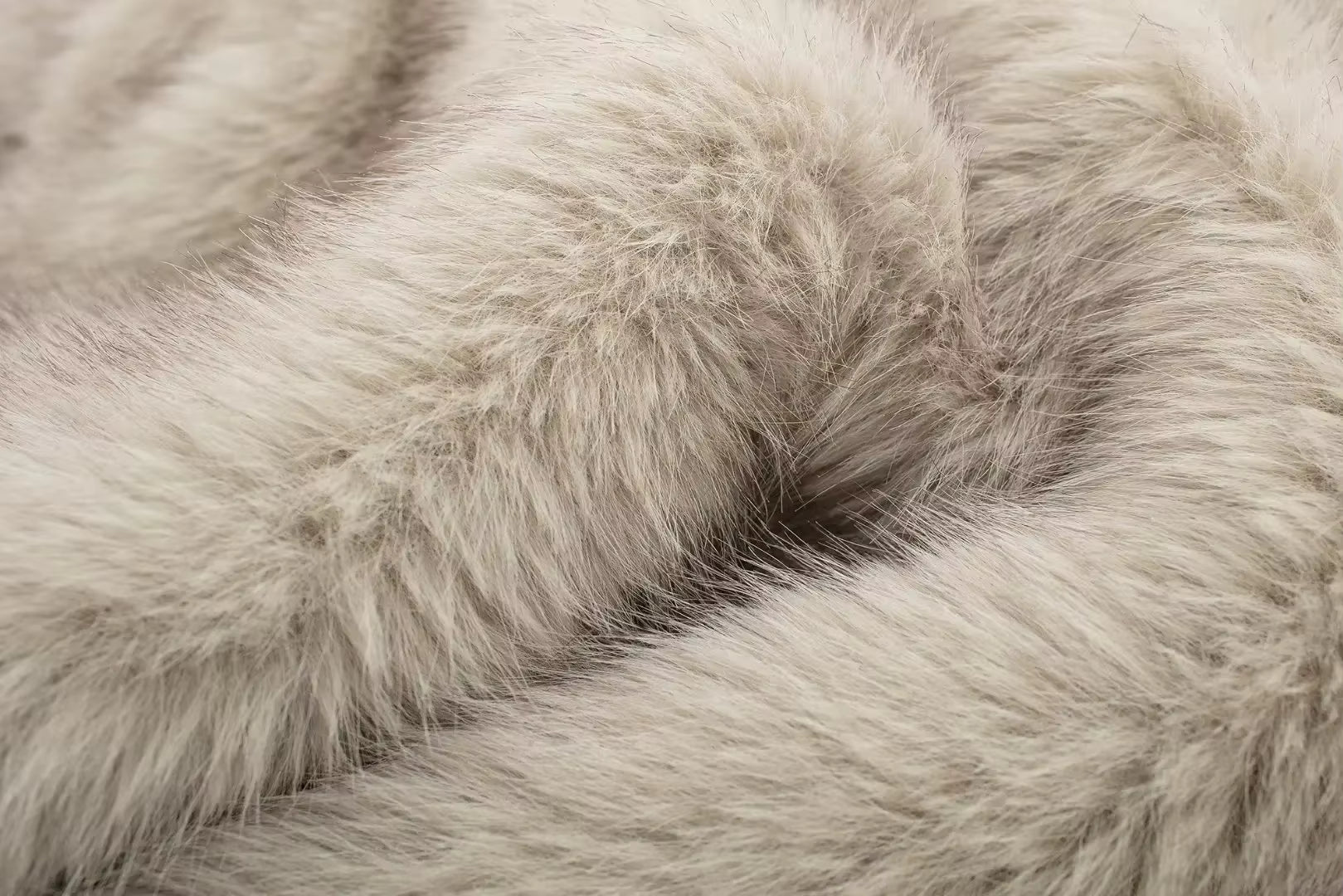 FAUX FUR COAT WITH LAPEL COLLAR