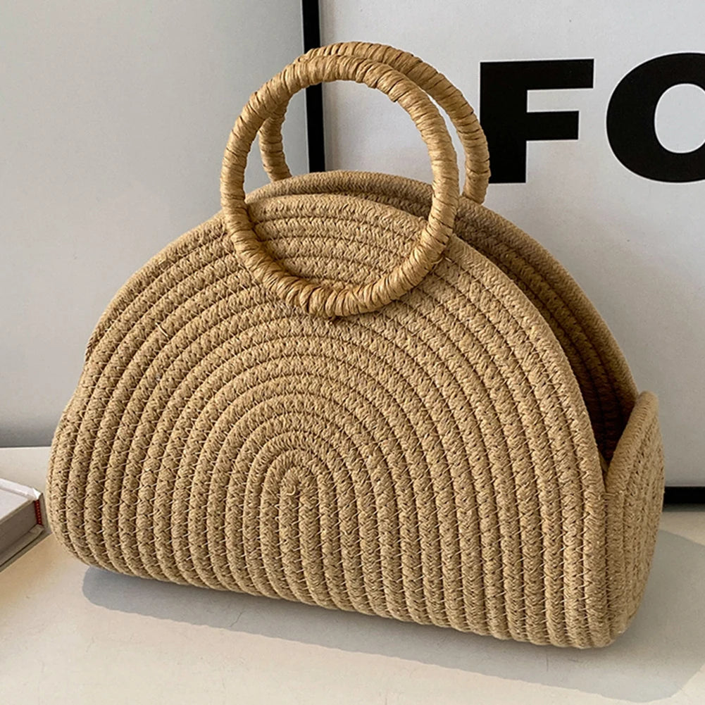 COTTON ROPE WOVEN CIRCULAR PURSE
