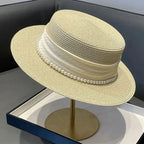 PANAMA HAT WITH PEARLS WIDE BRIM ANTI-UV Test