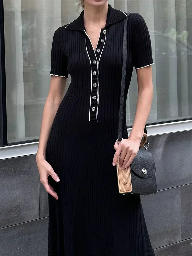 WHITE PATCHWORK KNIT MAXI DRESS