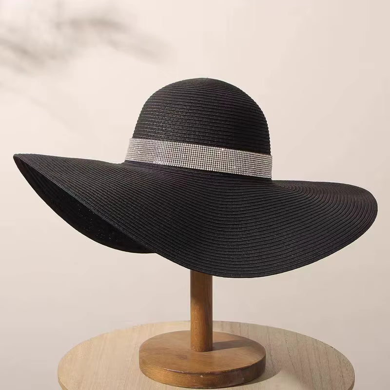 SUMMER OVERSIZED RHINESTONE SUN HAT