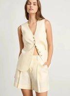 WOLFEEL CASUAL COTTON AND LINEN SET - VEST AND SHORTS Test