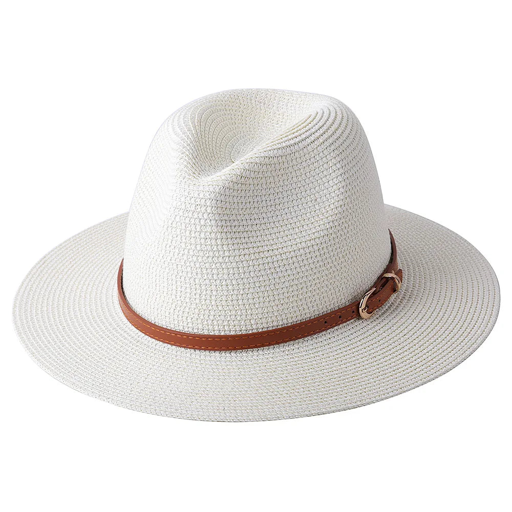NATURAL PANAMA STRAW FEDORA HAT