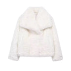 FAUX FUR COAT WITH LAPEL COLLAR SOLELII