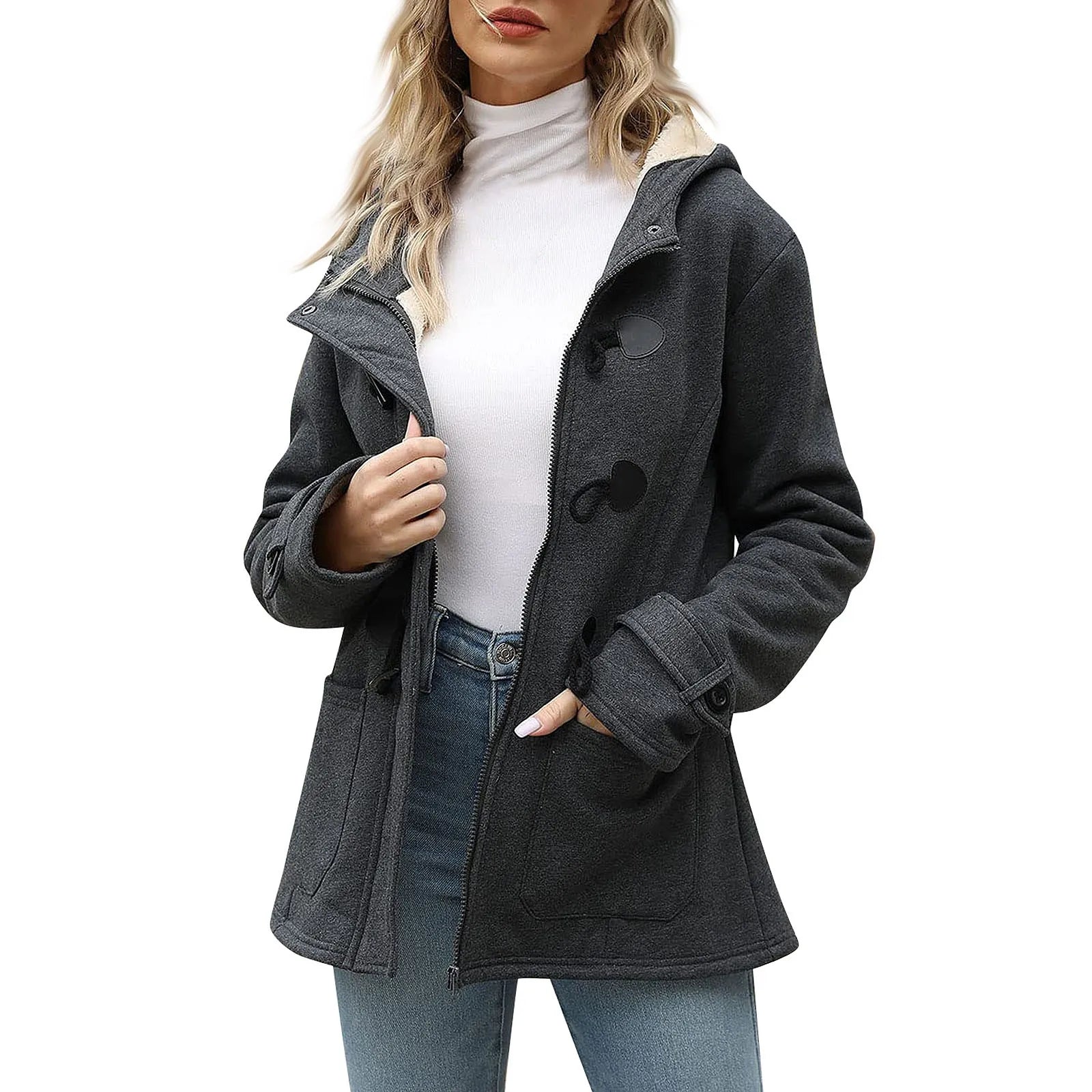 FLEECE HORN BUTTON COAT