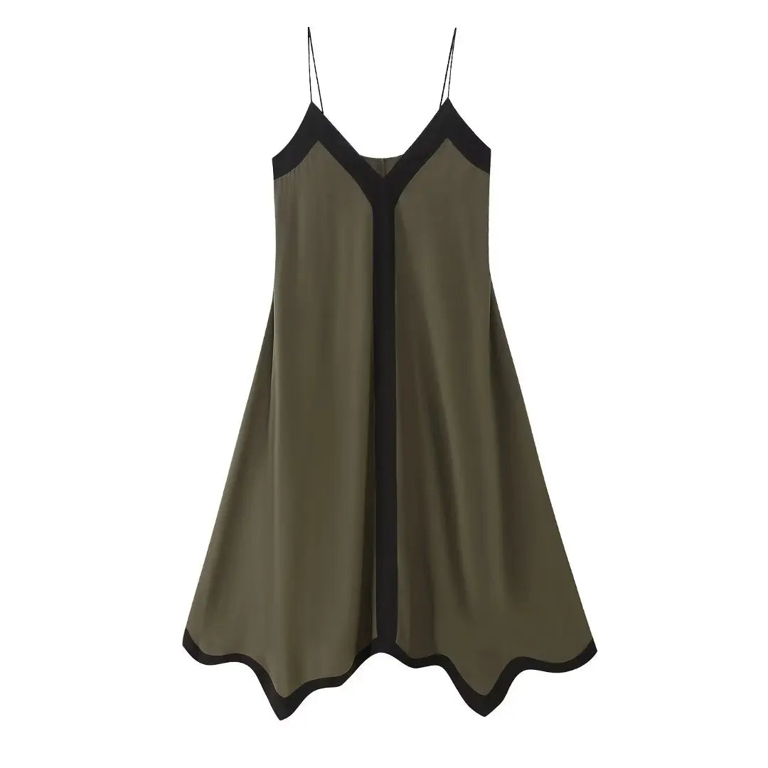 CAMISOLE LONG DRESS WITH V-NECK