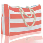 STRIPED CANVAS BEACH STORAGE BAG SOLELII