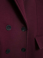 LONG BURGUNDY DOUBLE-BREASTED WOOL COAT SOLELII