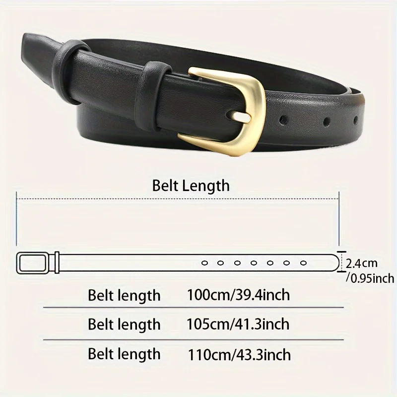 BLACK JEANS BELT WITH DECORATIVE BUCKLE