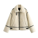 WOMEN’S FAUX FUR BIKER JACKET SOLELII