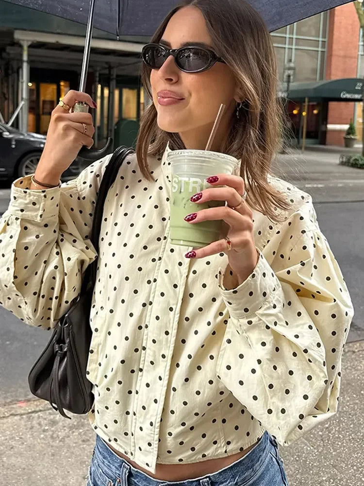 POLKA DOT SLIM-FIT ZIPPER JACKET